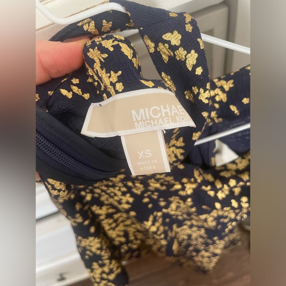 MICHAEL Michael Kors Cold Shoulder Top - Navy and Gold - Picture 6 of 9